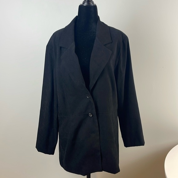 Mulberry Blazer Black Faux Suede Size 12 - Picture 1 of 10